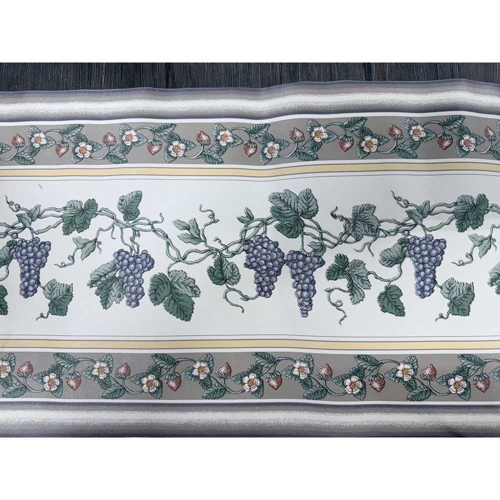 Vintage Wallpaper Border Grapes Strawberries 78032 Target